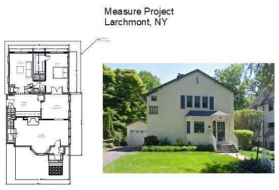 Westchester’s #1 Floor Plan Service. Accurate home measurement project of a Larchmont, NY home by Home Measure Service, creating detailed floor plans and room dimensions for real estate and design.