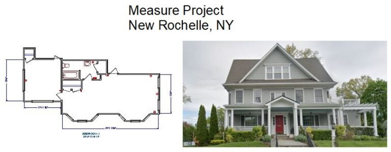 Accurate home measurement project of a New Rochelle, NY home by Home Measure Service, creating detailed floor plans and room dimensions for real estate and design.