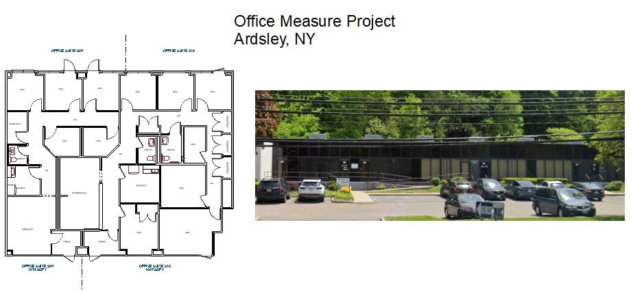 Westchester’s #1 Floor Plan Service. Accurate office measurement project of an Ardsley, NY commercial office by Home Measure Service, creating detailed floor plans and room dimensions for real estate and design.