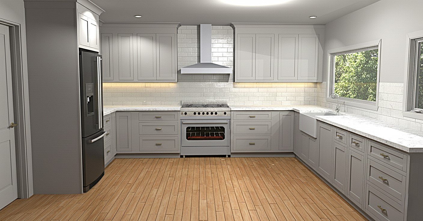 Kitchen Design and Cabinetry Westchester. Modern kitchen layout with precise measurements and an as-built floor plan by Home Measure Service in Westchester County, Fairfield County, and Greenwich, CT