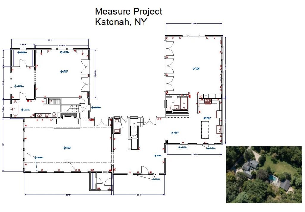 Westchester’s #1 Floor Plan Service. Accurate home measurement project of a Katonah, NY home by Home Measure Service, creating detailed floor plans and room dimensions for real estate and design.